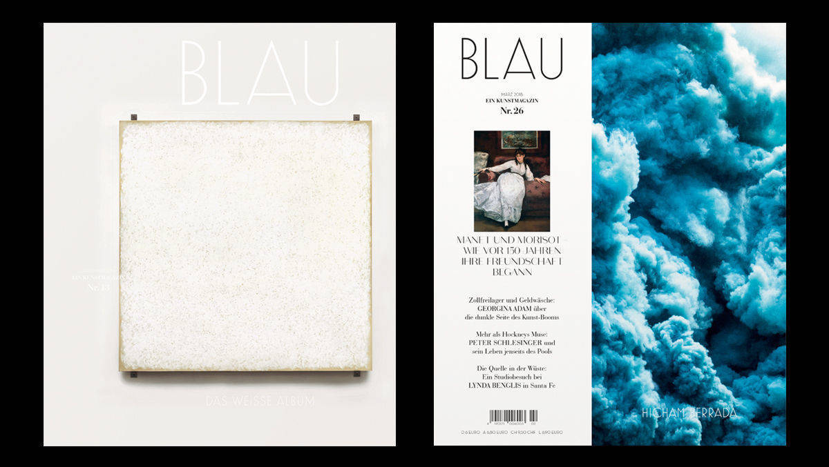 Das Kunstwerk auf dem Blau-Titel bekommt für das Kiosk eine Themen-Flappe