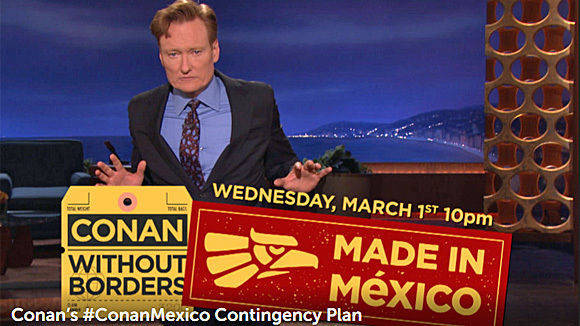 Satiriker Conan O'Brien schäkert damit, dass ihn die Trump-Regierung nach seinem Mexiko-Dreh nicht mehr zurückreisen lässt. 