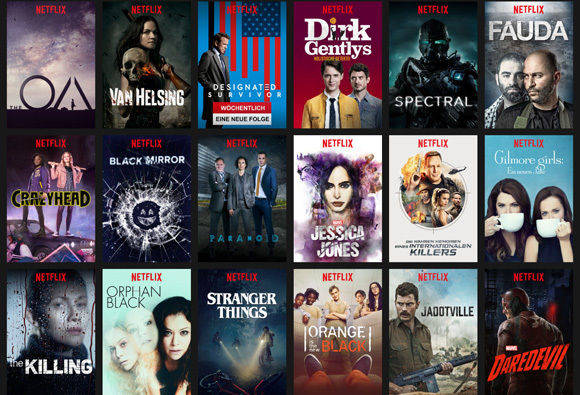 Die aktuellen Eigenproduktionen von Netflix, zu denen 2017 wieder neue hinzukommen. (Foto: Netflix)