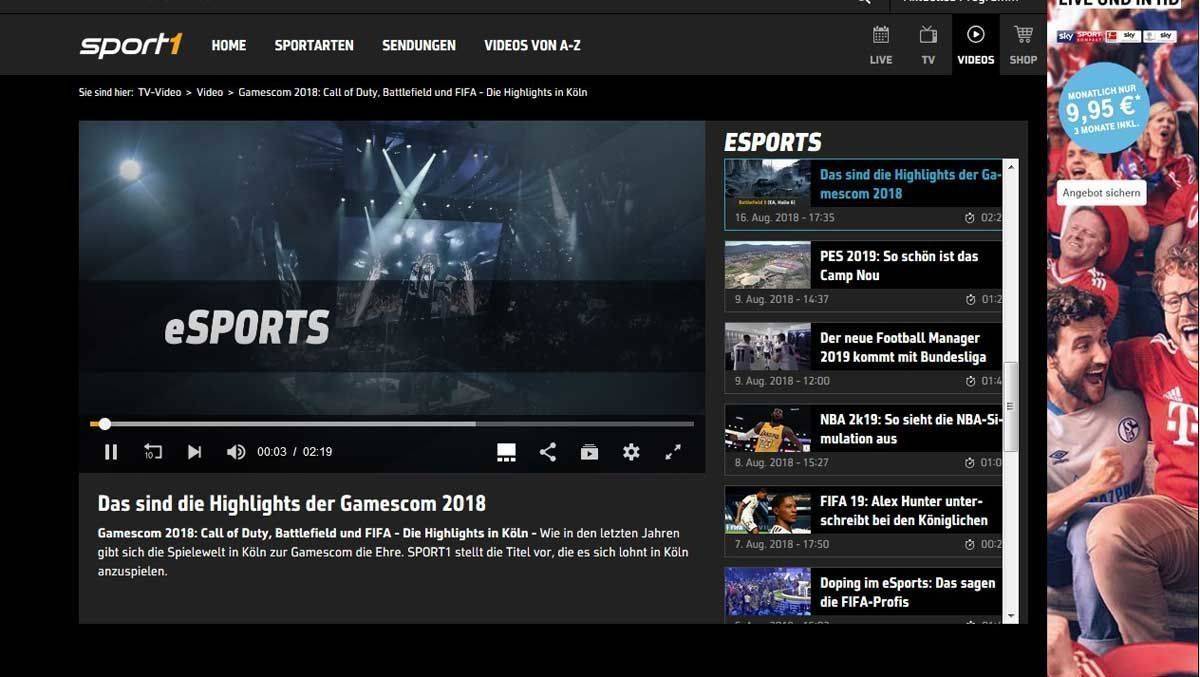 E-Sports ist bereits jetzt ein wichtiges Thema bei Sport 1.