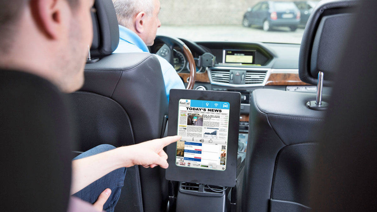 Die Taxi-Screens von Fleet Ad werden Teil des Tank&Rast-DooH-Portfolios. 