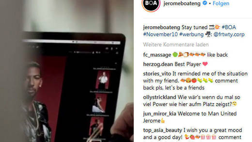 Seit einer Woche macht Jérôme Boateng auf seinem Instagram-Account schon mal neugierig auf "Boa".