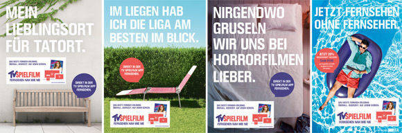 Vier Motive der Kampagne von "TV Spielfilm".