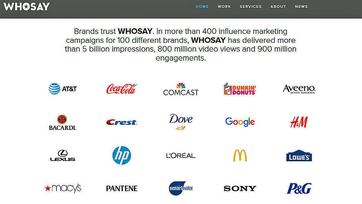 Mit vielen Marken bereits im Geschäft: Viacom-Neuzugang Whosay.