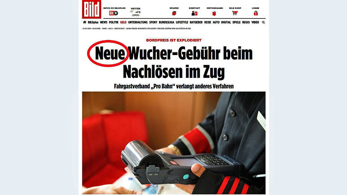 So neu ist die "Wucher-Gebühr" nicht - die Deutsche Bahn wurde schon Anfang Oktober von Bild für den gleichen Zuschlag gerügt.