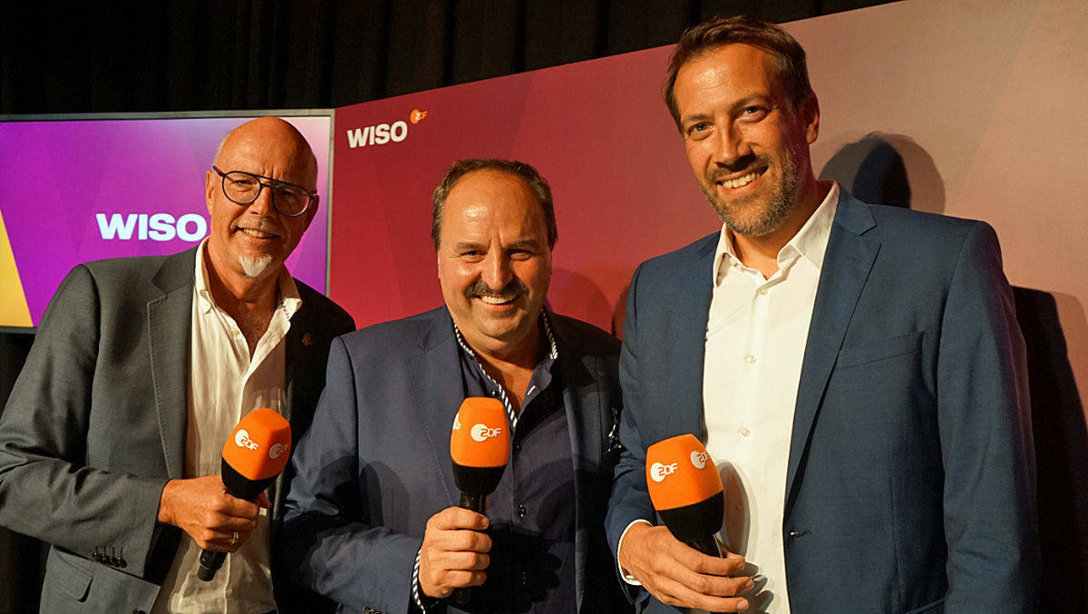 Wirken fürs ZDF (v.l.): Werbefernsehen-Chef Hans-Joachim Strauch , "Küchenschlacht"-Ausrichter Johann Lafer, "WISO""-Redaktionsleiter Marcus Niehaves.