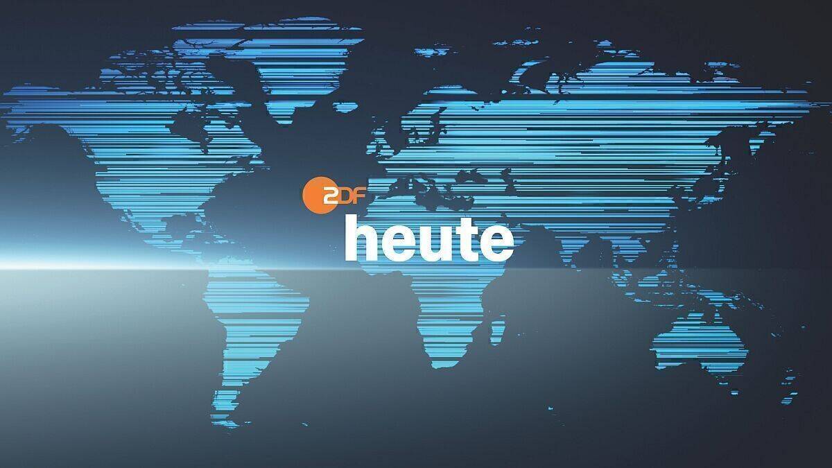 Das Logo der "heute"-Sendung erscheint nun vor einer schraffierten Weltkarte.