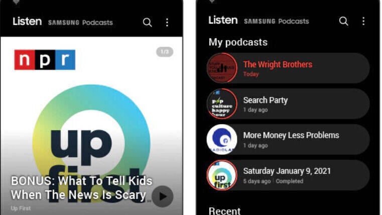Samsung bietet auf einer vorinstallierten App auch Podcasts an.