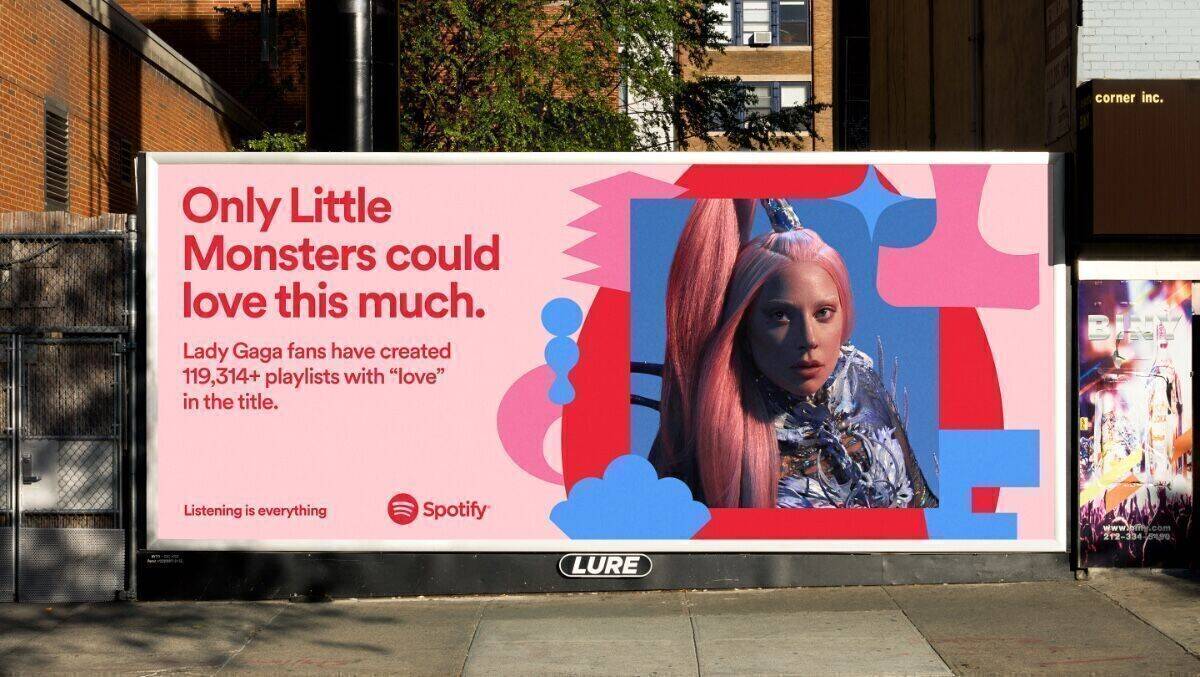Auch Lady Gaga ist in der neuen Spotify-Kampagne dabei.