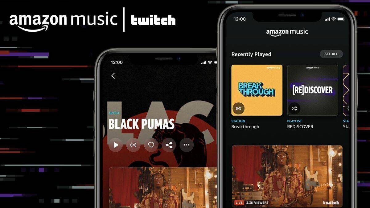 Die Amazon Music-App verfügt ab nun auch die Live-Stream-Funktionalität von Twitch.