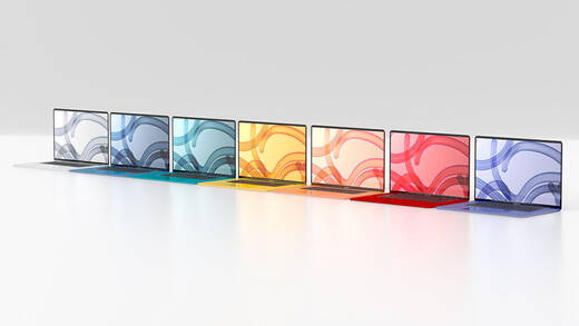 Will a kunterbunt: Die neuen Apple-Laptops sollen farbig werden.