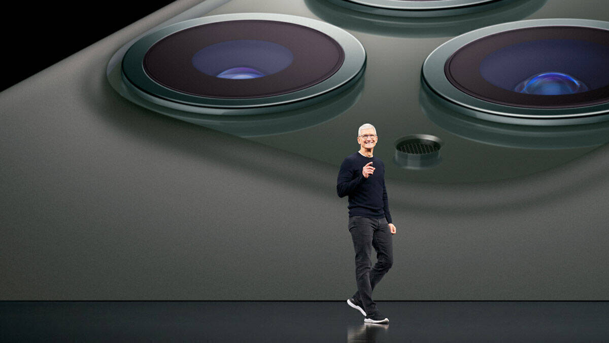 Apple-CEO Tim Cook kann sich freuen.