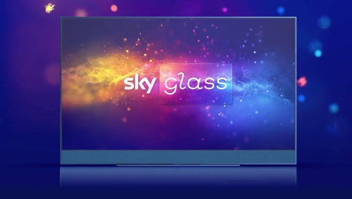 Blick auf den ersten Fernseher von Sky.