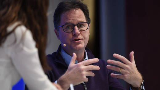 Facebook-Manager Nick Clegg im Gespräch mit Tanit Koch.