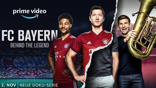 Mit diesem Logo wirbt Amazon Prime Video für die exklusive FC-Bayern-Serie.