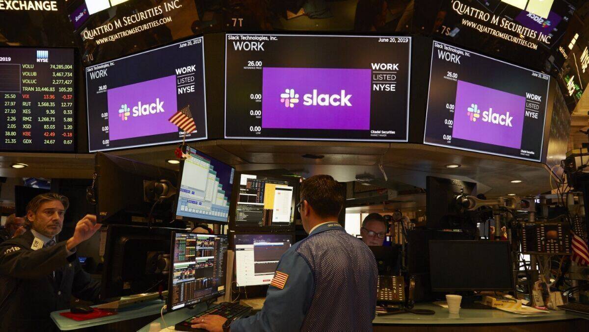 Gerüchte um die Übernahme von Slack durch Salesforce trieben den Slack-Börsenkurs nach oben.