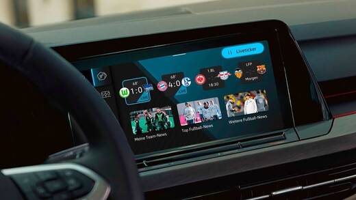 Eine neue App bringt Fußball-News direkt auf das Display des neuen VW Golf.