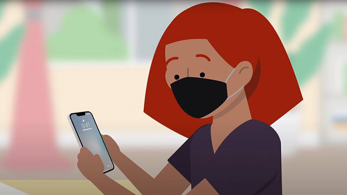 Apples Gesichtserkennung Face ID geht nun auch mit Maske – und zwar nicht nur im Erklär-Comic.