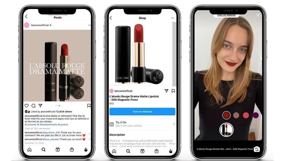 Bei Instagram lassen sich diverse L'Oréal-Produkte künftig virtuell ausprobieren.