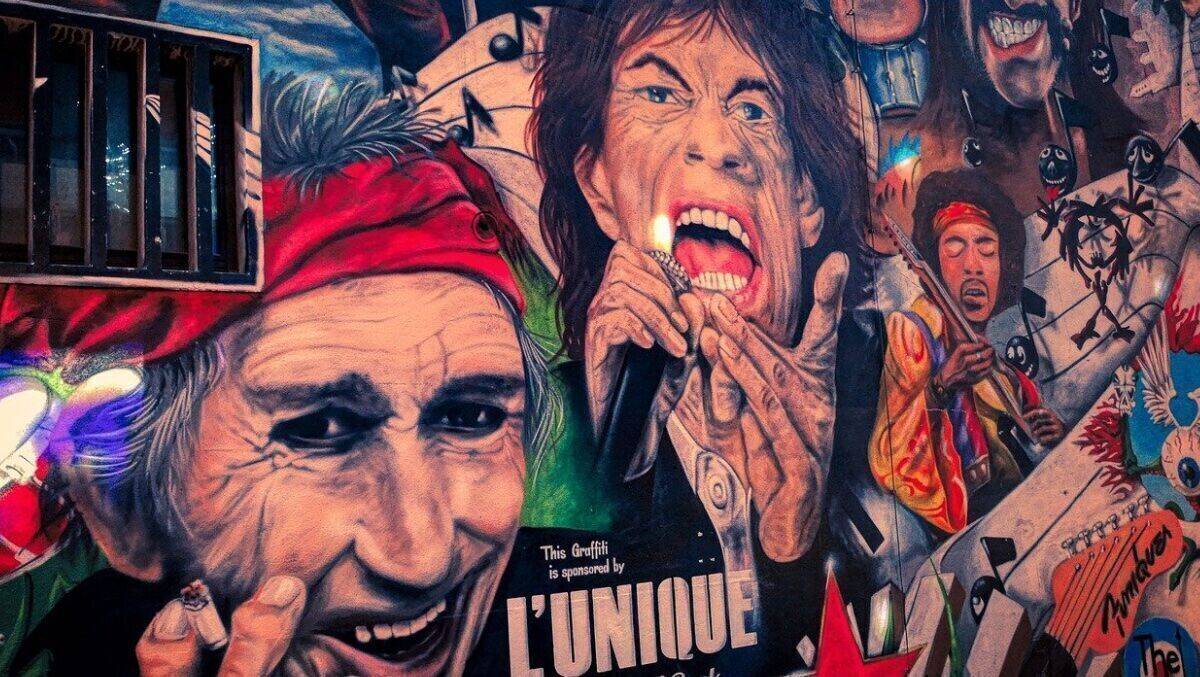 Stars als Street Art: Mick Jagger (r.) und Stones-Kollege Keith Richards.