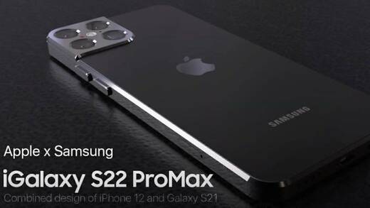 Ein Gerät, zwei Logos: Die Icons von Apple und Samsung sind bei diesem Konzept-Gerät auf der Rückseite zu bewundern.