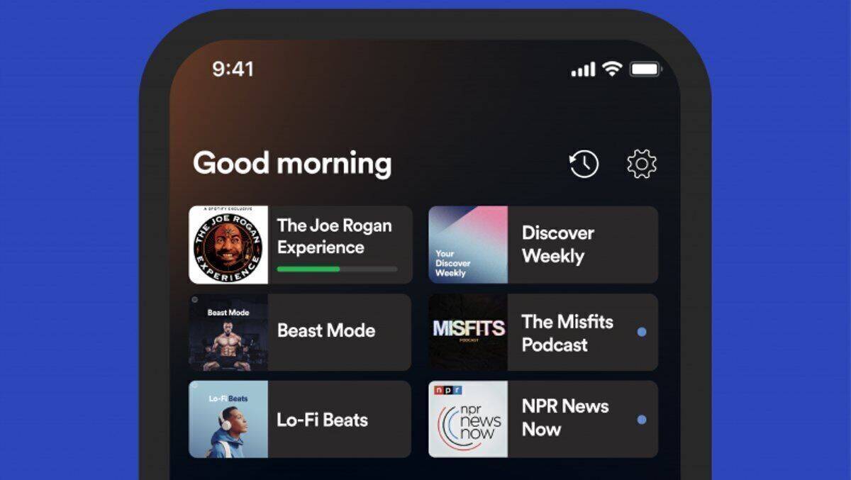 Der neue Homescreen soll Spotify mobil noch intuitiver machen.