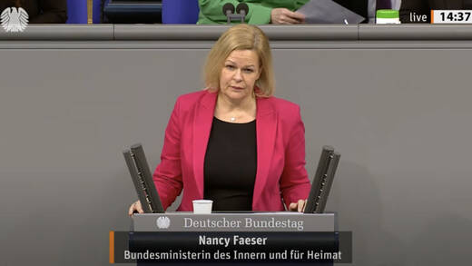 Nancy Faeser appelliert wegen Telegram an Apple und Google.
