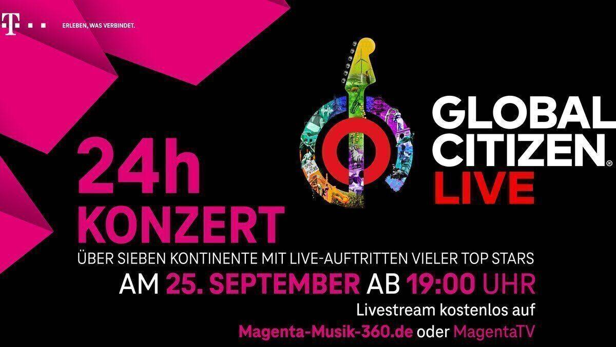 Mit diesem Logo wirbt die Telekom für ihre Liveübertragung des Global-Citizen-Events.