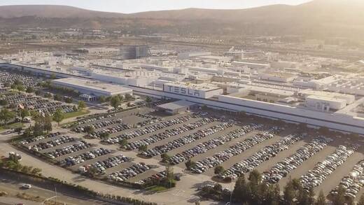 Die Tesla-Gigafabrik in Fremont, Kalifornien.