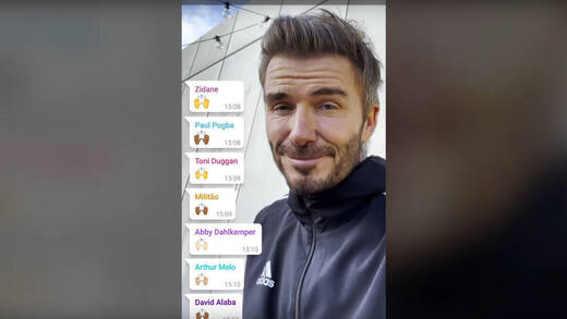 David Beckham im WhatsApp-Chat.