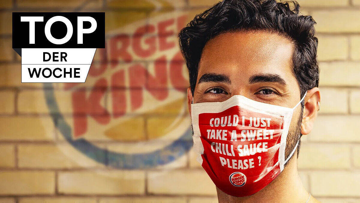 Sprachlos bestellen - die Mund-Nasen-Maske von Burger King macht's möglich.