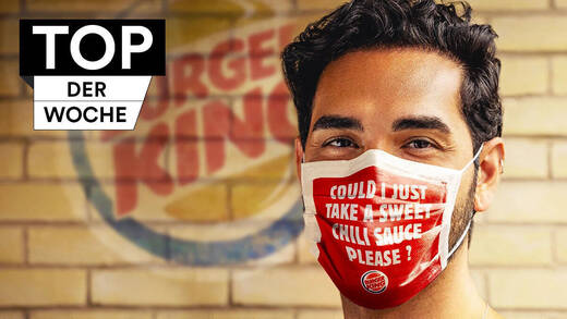 Bestellen ohne zu sprechen - die Mund-Nasen-Maske von Burger King macht's möglich.