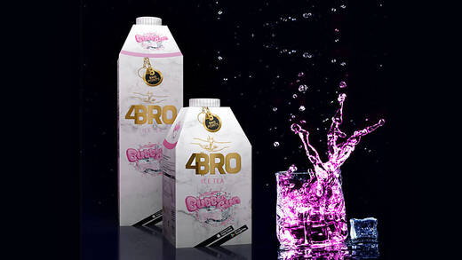Der Eistee mit Bubble Gum Geschmack von 4Bro kommt bei den jungen Leuten gut an.