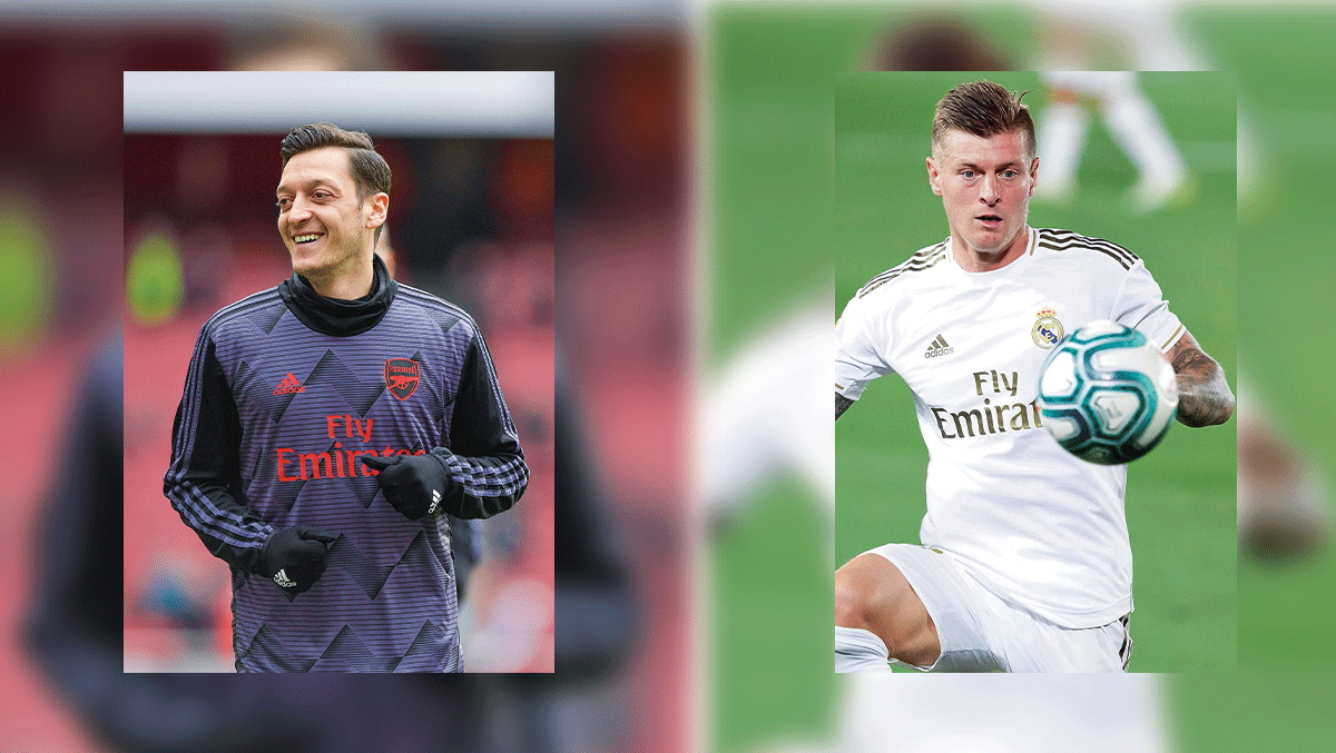 Mesut Özil (l.) und Toni Kroos (r.) spielten zusammen in der deutschen Nationalmannschaft.