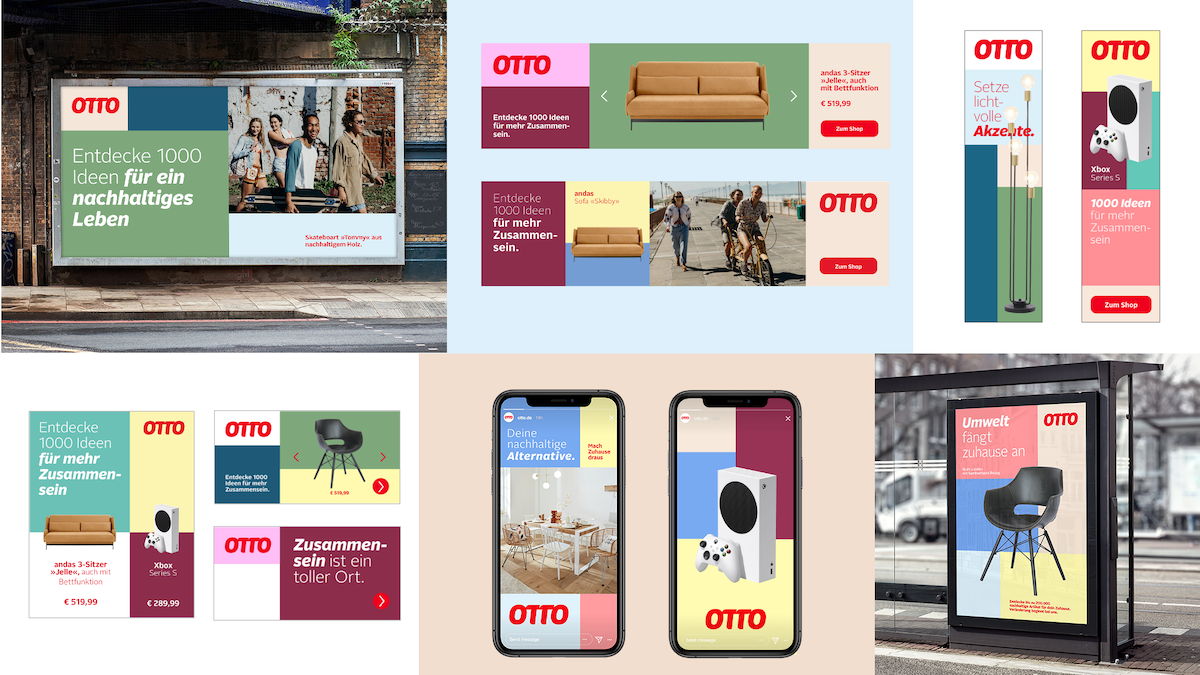 Das neue Corporate Design von Otto setzt auf bunte, frische, leichte Farben.