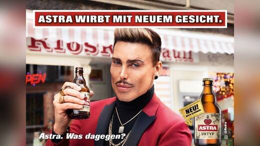 Die Astra-Knolle hat ein neues Etikett und wirbt dafür mit neuem Gesicht.