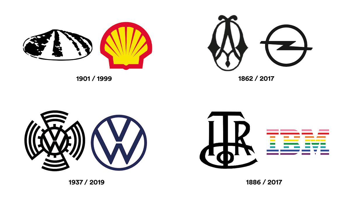 So haben sich diese vier Markenlogos im Laufe der Zeit gewandelt.