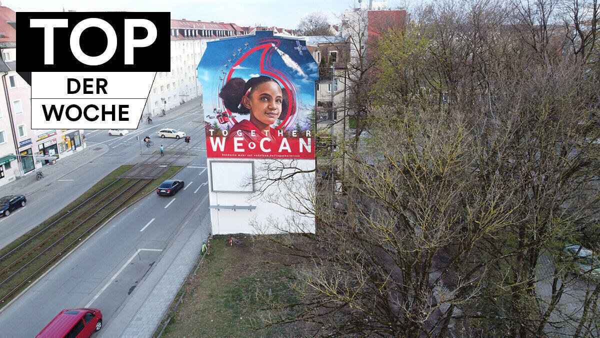 Das Mural in München zeigt deutlich den Absender der Malerei.