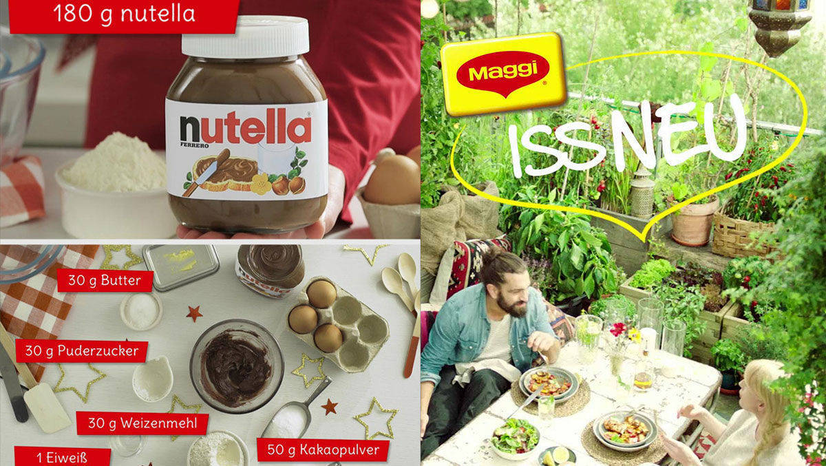 So werben Ferrero und Nestlé auf Facebook.